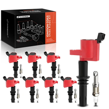 2005-2008 Ford F-350 Super Duty Ignition Coil and Spark Plug Kit Set of 16 Platinum Series | 2-Pin Terminal | 2-Year Warranty | A-Premium APIC1018